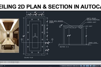 do 2d,  3d false ceiling design, modern ceiling plans,  interior drawings