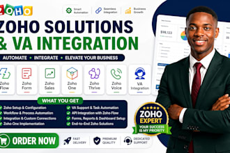 do zoho flow zoho form zoho sales zoho one zoho thrive zoho voice integration va