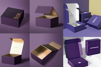 do premium fmcg packaging box design mailer box, subscription box with 3d mockup