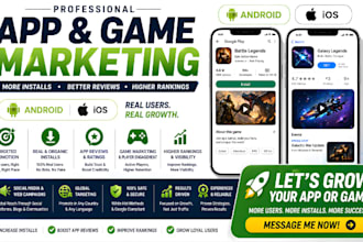 do game promotion, gain real users, mobile app promotion, app marketing, install