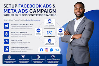 setup facebook ads, meta ads campaign and fb pixel for conversion tracking