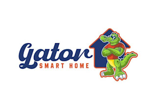 design mascot smart gator creator brand logo