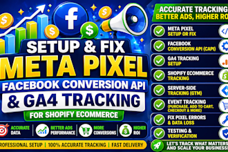 setup fix meta pixel facebook conversion API shopify ecommerce ga4 tracking