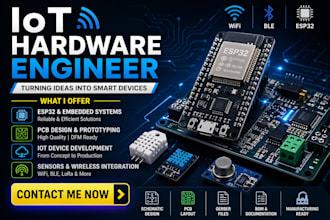 embedded hardware engineer, esp32, arduino, sensors, pcb, iot devices wifi ble
