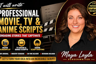 write screenplay movie script, tv movie script, anime script screenwriting
