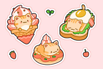 cute kawaii illustration no ai