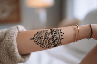 professional tribal tattoo design illustration