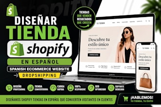 diseñar tienda shopify en español spanish ecommerce website dropshipping