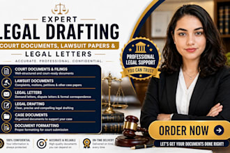 draft court documents, legal drafting, lawsuit documents, court filing