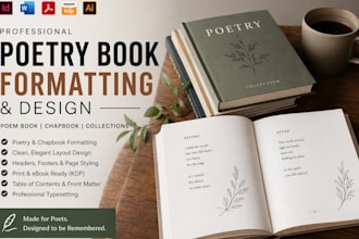design format poetry poem book, self help, novel chapbook, story book amazon kdp