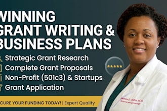 do grant research, grant writing, grant application write business plan