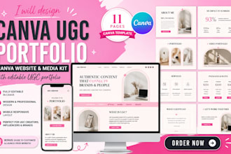 design canva ugc portfolio canva website media kit with editable ugc portfolio