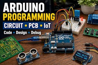 do arduino programming, esp32 coding, iot, sensors integration and image process