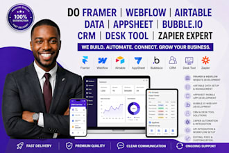 do framer webflow airtable data appsheet bubble io crm desk tool zapier expert