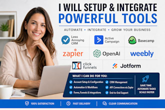 setup less annoying crm activecampaign basecamp zapier openai weebly jotform