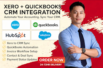 integrate xero quickbooks hubspot salesforce pipedrive accounting automation
