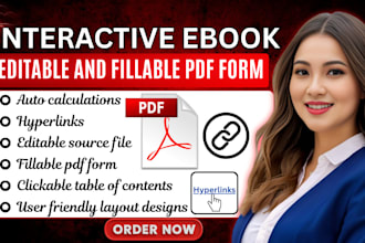create fillable pdf forms, editable pdf interactive ebook, workbook and planner