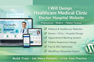 design healthcare, medical, clinic, doctor, hospital website