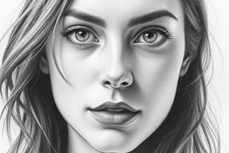 draw a detailed pencil or charcoal portrait