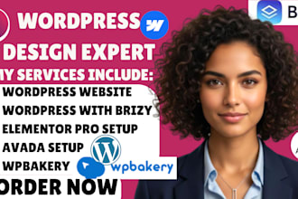 design wordpress website with brizy cloud elementor pro avada wpbrakery beaver
