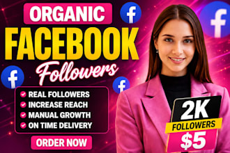 professionally grow your facebook account followers not bot