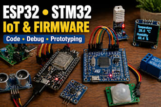 do esp32, stm32, iot projects, pcb design for arduino, firmware development