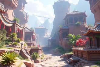 design 3d game environment metaverse environment in blender or unreal engine