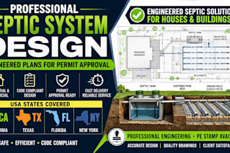 engineer septic system design for USA ca tx fl ny permits
