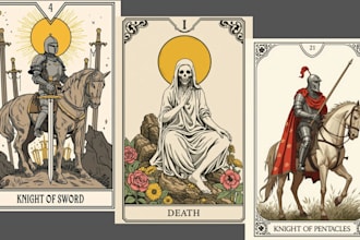 design tarot card, poker card, oracle deck and vintage, zodiac card illustration