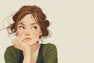 draw semi realistic character, portrait, illustration