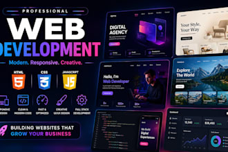 develop trending modern websites using HTML,CSS and java script