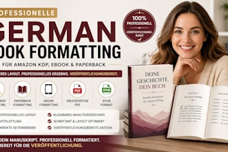 professional german book formatting for amazon KDP ebook and paperback