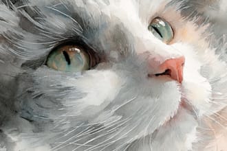 create art watercolor pet animal portrait