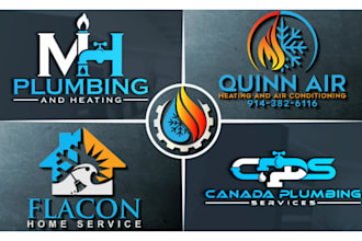 design a modern hvac and plumbing logo