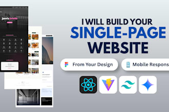 convert your design into a react single page website