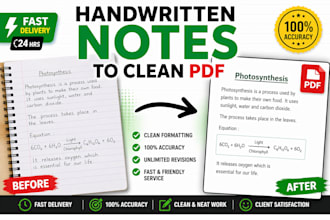 convert handwritten notes into clean PDF or word