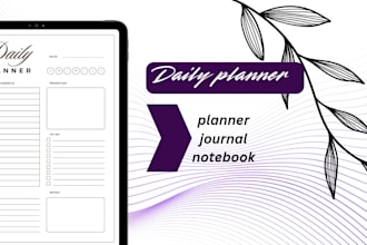 design aesthetic daily planner, journal and notebook