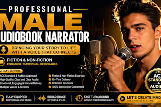 male audiobook narrator fiction and non fiction acx standard and audible