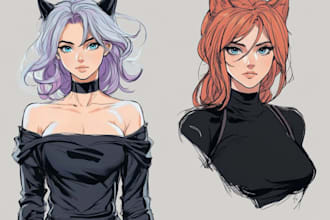 draw anime character for streamers and branding