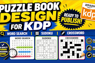make word  search, cryptogram, sudoku, crossword, puzzle activity book for KDP