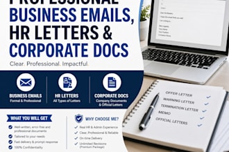 create professional HR documents and provide admin support services