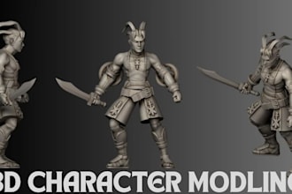 sculpt 3d character warhammer tabletop mini game dnd character modeling low poly