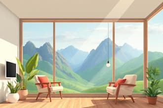 draw landscape, interior, exterior background nft animation