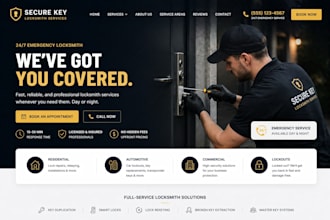 design squarespace locksmith website emergency locksmith service booking site