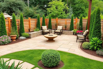 do landscape garden design, backyard, pool, patio
