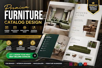 design modern furniture catalog with 3drender product layout for sales and brand