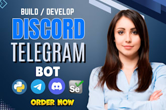 build python bot automation web scraping ai telegram discord bot