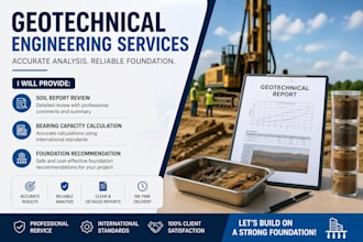 review soil report and calculate bearing capacity