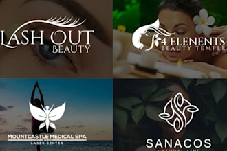 do minimalist fitness, wellness, gym, spa, massage, natural and yoga logo design