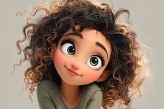 draw a cute cartoon portrait